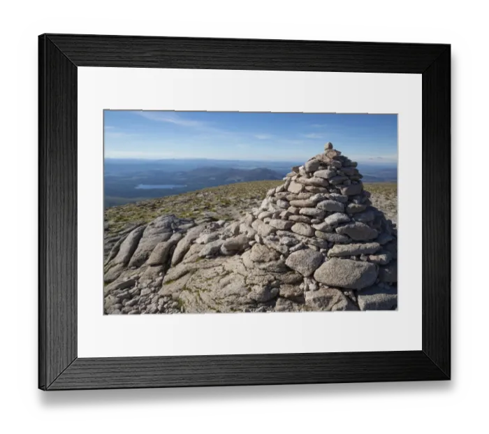Framed Print : Cairn on mountain summit, Cairn Gorm, Cairngorms N. P. Highlands, Scotland, July Framed Print : Cairn on mountain summit, Cairn Gorm, Cairngorms N. P. Highlands, Scotland, July