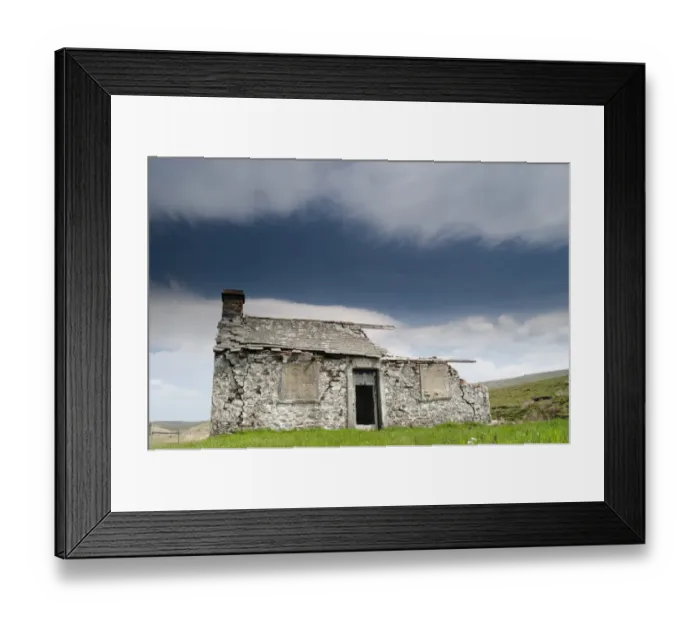 Framed Print : Abandoned shooting lodge on roadside of B6255 from Hawes to Ingleton, North Yorkshire, England, May Framed Print : Abandoned shooting lodge on roadside of B6255 from Hawes to Ingleton, North Yorkshire, England, May