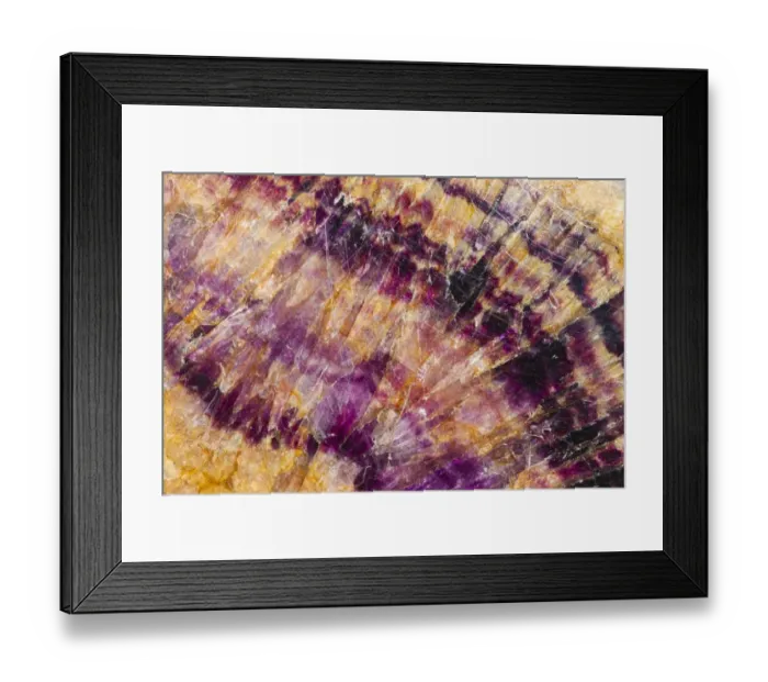 Framed Print : Minerals, Blue John or Derbyshire Spar, surface of un-polished piece of fluorite mineral, from Blue John Cavern Framed Print : Minerals, Blue John or Derbyshire Spar, surface of un-polished piece of fluorite mineral, from Blue John Cavern