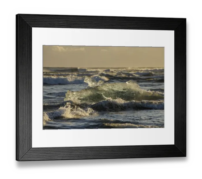 Framed Print : Waves and glacial ice in lake, Jokulsarlon Lagoon, Vatnajokull Glacier, Iceland, November Framed Print : Waves and glacial ice in lake, Jokulsarlon Lagoon, Vatnajokull Glacier, Iceland, November