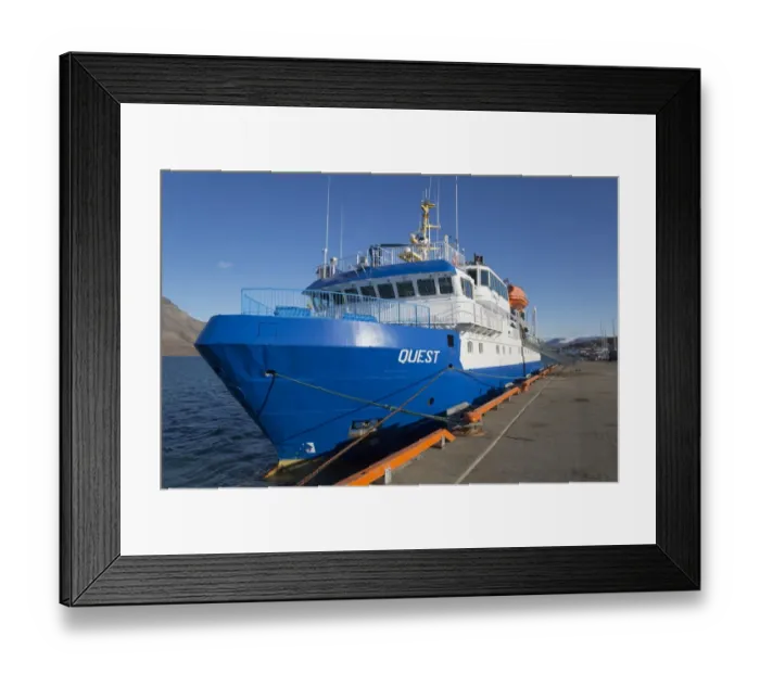 Framed Print : MS Quest icebreaker cruise ship in harbour, Longyearbyen, Spitsbergen, Svalbard, August Framed Print : MS Quest icebreaker cruise ship in harbour, Longyearbyen, Spitsbergen, Svalbard, August