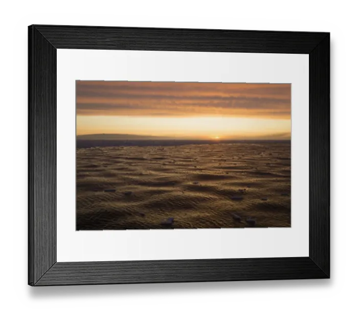 Framed Print : View of ocean with icefloes in light of midnight sun, Erik Eriksenstretet, Svalbard, August Framed Print : View of ocean with icefloes in light of midnight sun, Erik Eriksenstretet, Svalbard, August