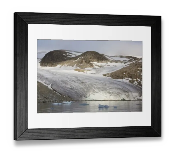 Framed Print : View of coastal glacier terminus and mountains, Raudfjorden, Spitsbergen, Svalbard, August Framed Print : View of coastal glacier terminus and mountains, Raudfjorden, Spitsbergen, Svalbard, August