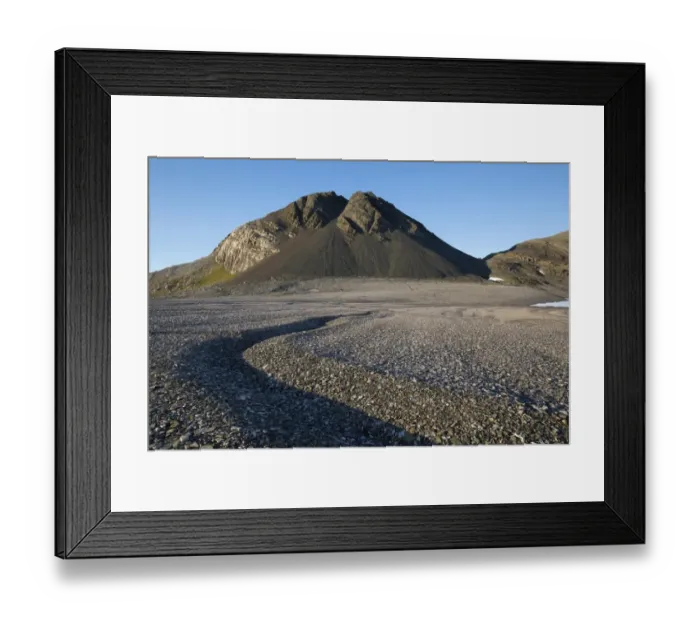 Framed Print : View of mountain with scree, Murchisonfjorden, Gustav V Land, Nordaustlandet, Svalbard, August Framed Print : View of mountain with scree, Murchisonfjorden, Gustav V Land, Nordaustlandet, Svalbard, August