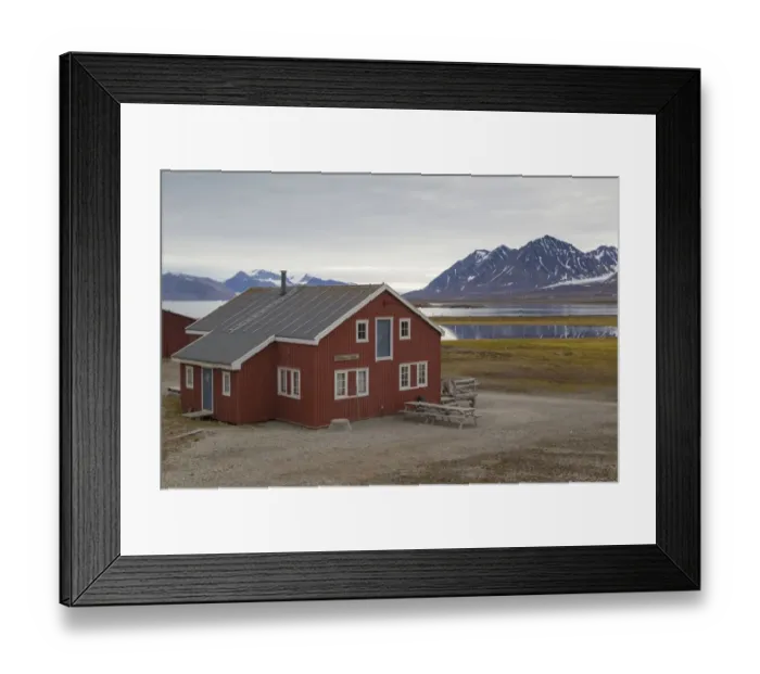 Framed Print : Building in coastal town, Ny-Alesund, Oscar II Land, Spitsbergen, Svalbard, August Framed Print : Building in coastal town, Ny-Alesund, Oscar II Land, Spitsbergen, Svalbard, August