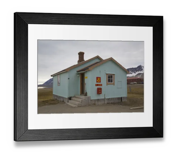 Framed Print : Most northern post office in world, Ny-Alesund, Oscar II Land, Spitsbergen, Svalbard, August Framed Print : Most northern post office in world, Ny-Alesund, Oscar II Land, Spitsbergen, Svalbard, August