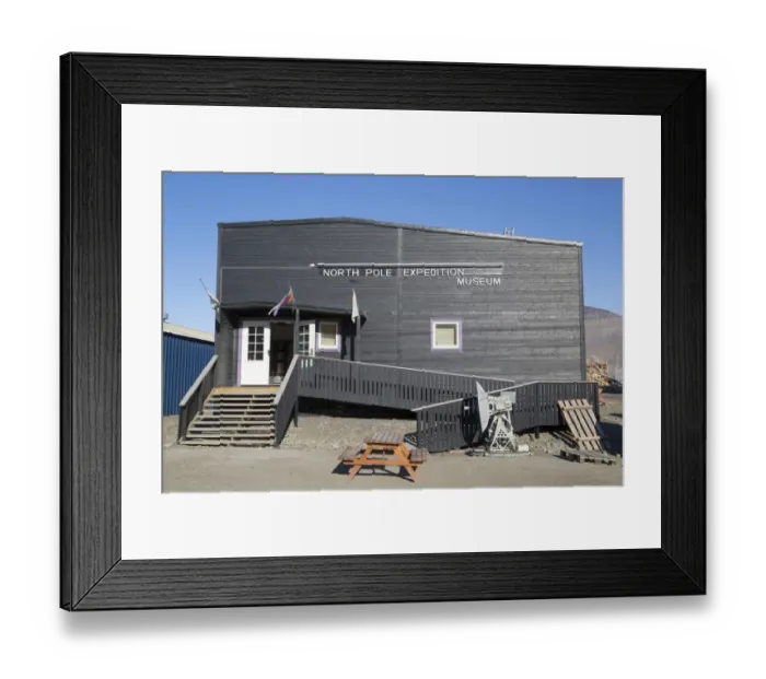 Framed Print : North Pole Expedition Museum building, Longyearbyen, Spitsbergen, Svalbard, August Framed Print : North Pole Expedition Museum building, Longyearbyen, Spitsbergen, Svalbard, August