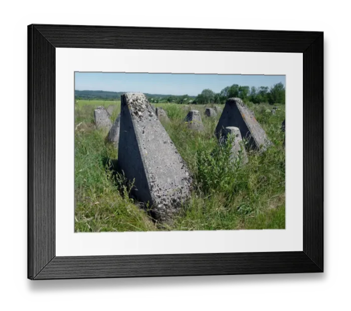 Framed Print : Dragons Teeth World War Two concrete tank trap defences, Siegfried Line (Westwall), North Rhine-Westphalia, Germany Framed Print : Dragons Teeth World War Two concrete tank trap defences, Siegfried Line (Westwall), North Rhine-Westphalia, Germany