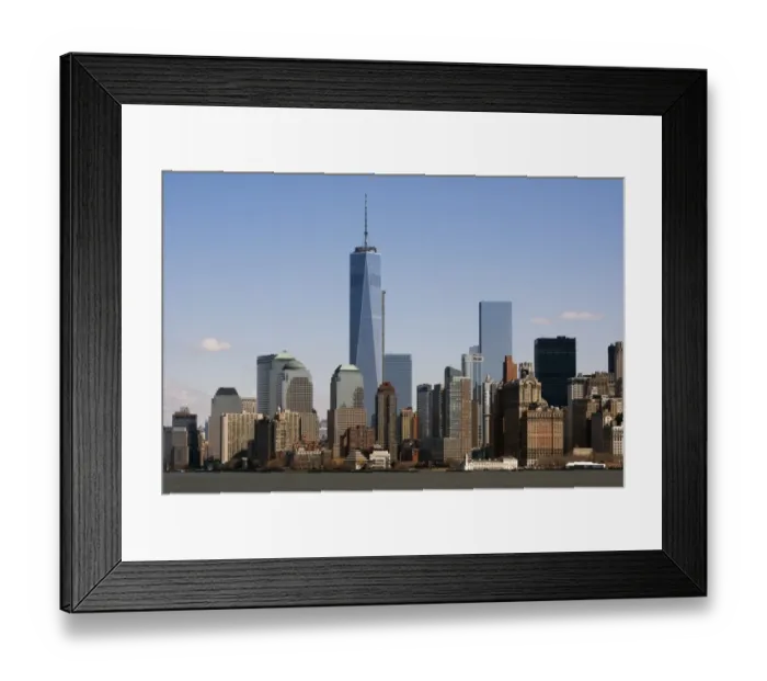 Framed Print : View of river and city skyline with One World Trade Center skyscraper, Hudson River, Lower Manhattan, Manhattan Island Framed Print : View of river and city skyline with One World Trade Center skyscraper, Hudson River, Lower Manhattan, Manhattan Island