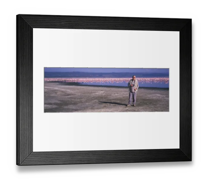 Framed Print : Derek Moore at Lake Nakura Kenya. July 2002 Framed Print : Derek Moore at Lake Nakura Kenya. July 2002