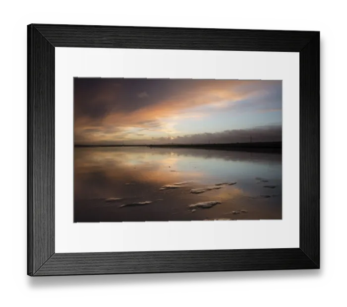 Framed Print : View of clouds reflected in mud at sunrise, Oare Creek, Oare, Faversham, North Kent, England, January Framed Print : View of clouds reflected in mud at sunrise, Oare Creek, Oare, Faversham, North Kent, England, January