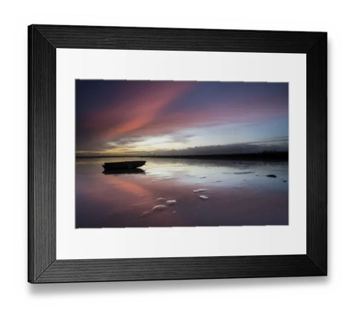 Framed Print : View of clouds and boat reflected in mud at sunrise, Oare Creek, Oare, Faversham, North Kent, England, January Framed Print : View of clouds and boat reflected in mud at sunrise, Oare Creek, Oare, Faversham, North Kent, England, January