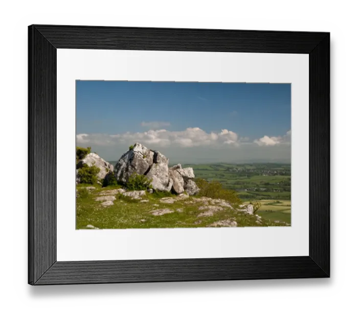 Framed Print : View towards Warton from top of limestone hill, Warton Crag, Lancashire, England, May Framed Print : View towards Warton from top of limestone hill, Warton Crag, Lancashire, England, May