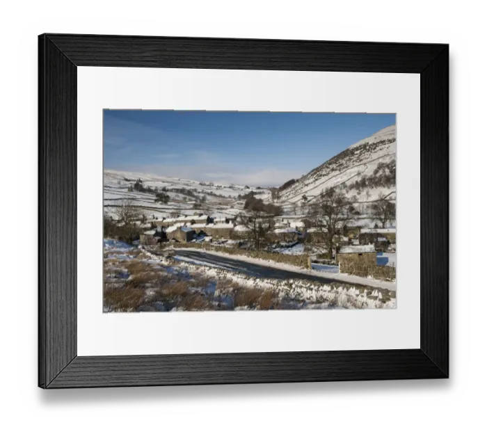 Framed Print : View of snow covered village, Thwaite, Swaledale, Yorkshire Dales N. P. North Yorkshire, England, January Framed Print : View of snow covered village, Thwaite, Swaledale, Yorkshire Dales N. P. North Yorkshire, England, January