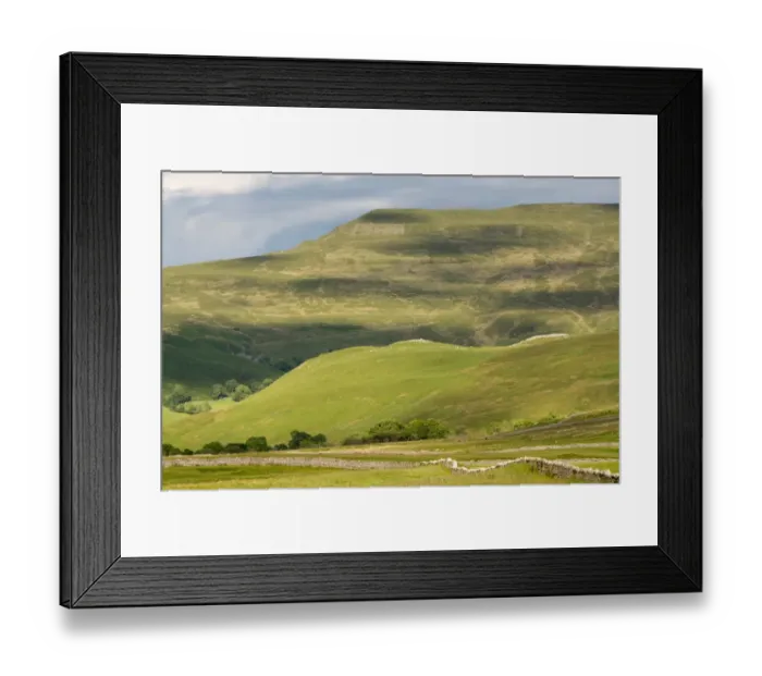 Framed Print : View of upland countryside and fells, looking towards Wharton Fell and Mallerstang Edge, near Kirkby Stephen Framed Print : View of upland countryside and fells, looking towards Wharton Fell and Mallerstang Edge, near Kirkby Stephen