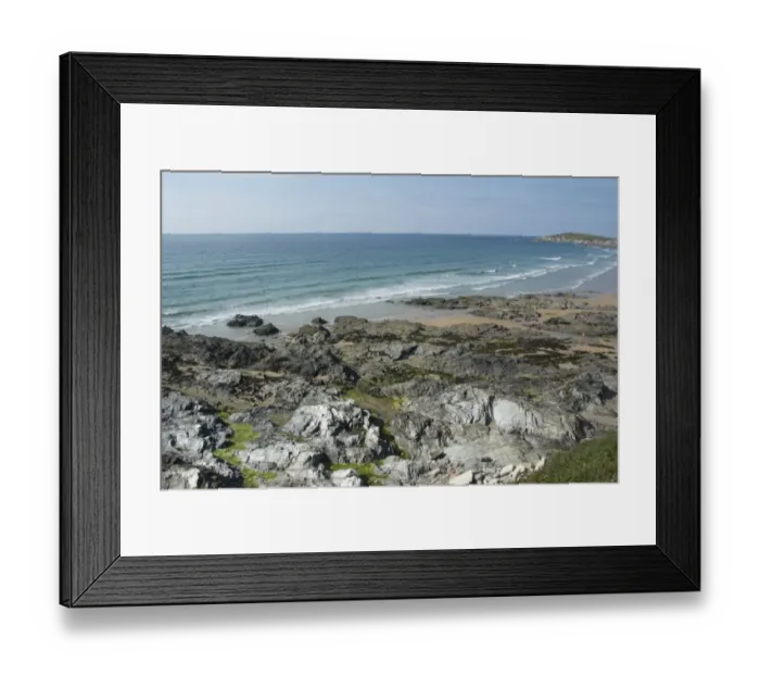 Framed Print : Greenstone igneous rocks on beach, Fistral Bay, Newquay, Cornwall, England, July Framed Print : Greenstone igneous rocks on beach, Fistral Bay, Newquay, Cornwall, England, July
