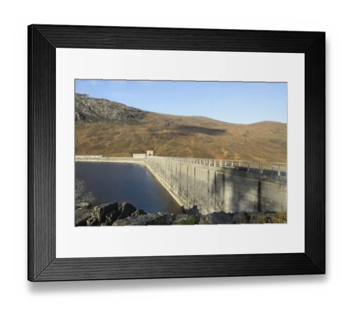 Framed Print : Reservoir and hydroelectric dam, Loch Mullardoch, Glen Cannich, Inverness-shire, Highlands, Scotland, November Framed Print : Reservoir and hydroelectric dam, Loch Mullardoch, Glen Cannich, Inverness-shire, Highlands, Scotland, November
