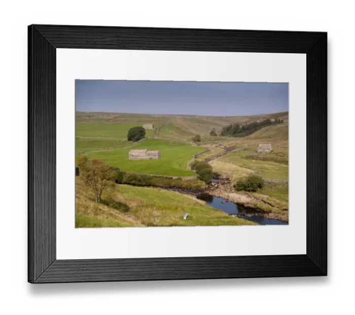Framed Print : View of stream confluence with river, Stonesdale Beck, River Swale, near Keld, Swaledale, Yorkshire Dales Framed Print : View of stream confluence with river, Stonesdale Beck, River Swale, near Keld, Swaledale, Yorkshire Dales