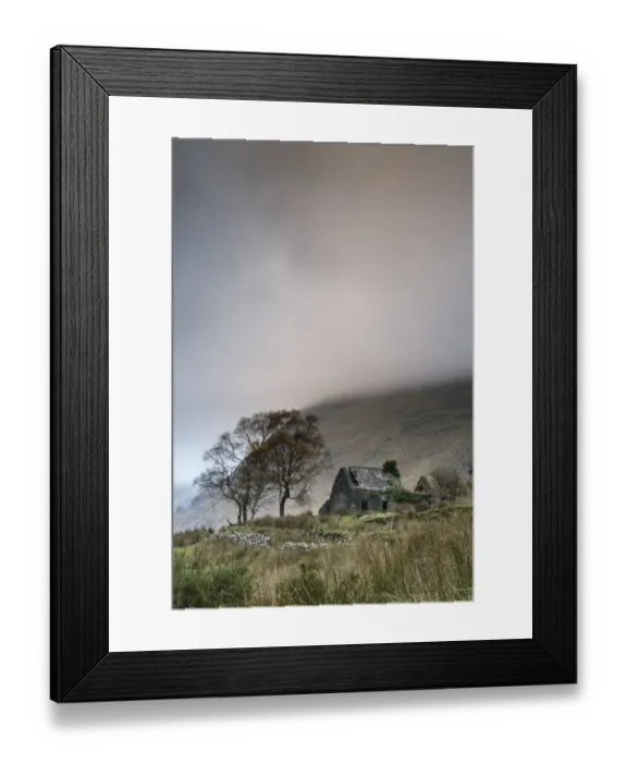Framed Print : View of drystone walls and abandoned farmhouse, Black Valley, Macgillycuddys Reeks, Killarney, County Kerry, Munster Framed Print : View of drystone walls and abandoned farmhouse, Black Valley, Macgillycuddys Reeks, Killarney, County Kerry, Munster