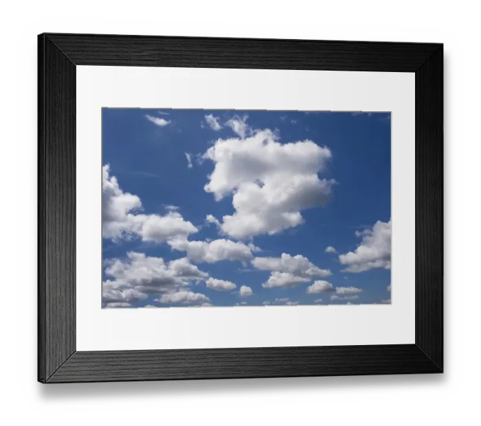 Framed Print : Cumulus clouds in blue sky, Cumbria, England, June Framed Print : Cumulus clouds in blue sky, Cumbria, England, June
