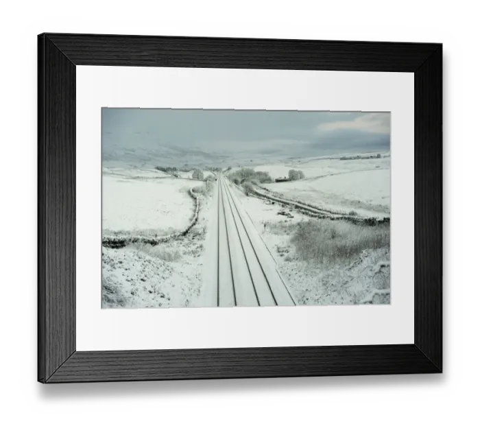 Framed Print : Settle to Carlisle railway covered in snow, Aisgill Level, Mallerstang, Cumbria, England, December