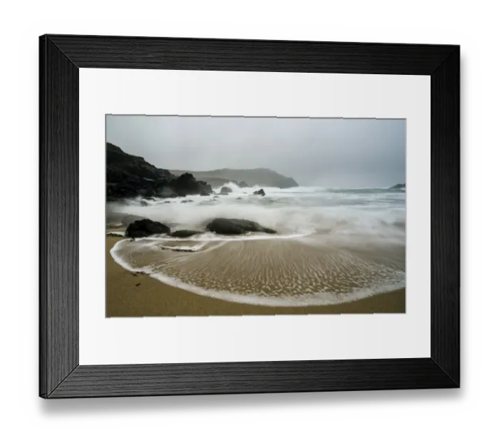 Framed Print : Incoming tide on beach, Clogher Bay, Clogher, Dingle Peninsula, County Kerry, Munster, Ireland, November Framed Print : Incoming tide on beach, Clogher Bay, Clogher, Dingle Peninsula, County Kerry, Munster, Ireland, November