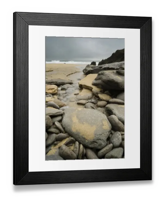 Framed Print : Rocks and pebbles on beach, Coumeenole Beach, Coumeenole North, Dingle Peninsula, County Kerry, Munster, Ireland Framed Print : Rocks and pebbles on beach, Coumeenole Beach, Coumeenole North, Dingle Peninsula, County Kerry, Munster, Ireland
