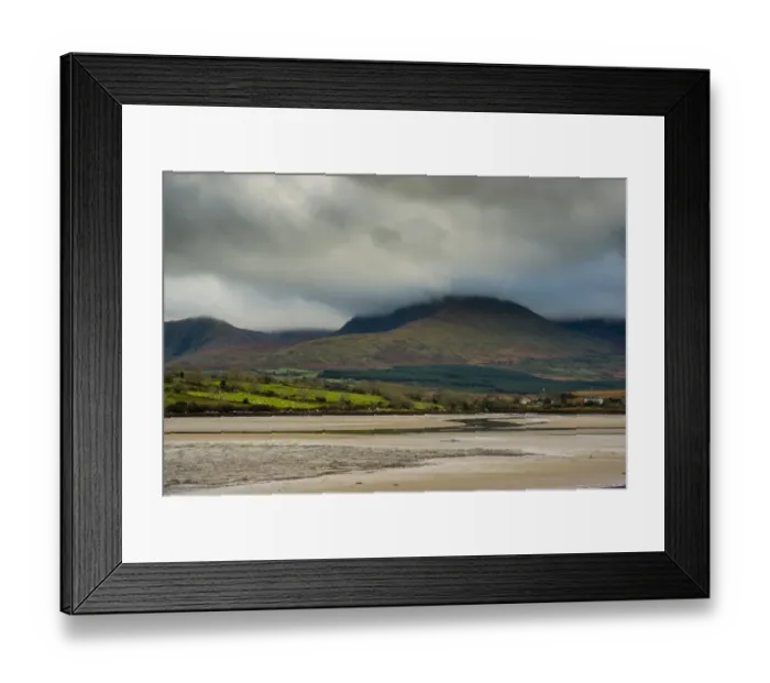 Framed Print : View of hills and beach at low tide, Drum West, Dingle Peninsula, County Kerry, Munster, Ireland, November Framed Print : View of hills and beach at low tide, Drum West, Dingle Peninsula, County Kerry, Munster, Ireland, November