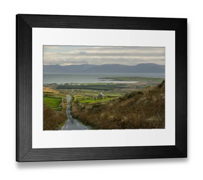 Framed Print : View of road and coastal village, Dunquin, Dingle Peninsula, County Kerry, Munster, Ireland, November Framed Print : View of road and coastal village, Dunquin, Dingle Peninsula, County Kerry, Munster, Ireland, November