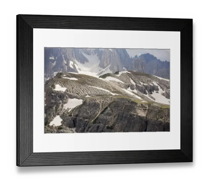 Framed Print : Stone stripes from frost heave in high altitude tundra, Tre Cime, Dolomites, Italian Alps, Italy, June Framed Print : Stone stripes from frost heave in high altitude tundra, Tre Cime, Dolomites, Italian Alps, Italy, June