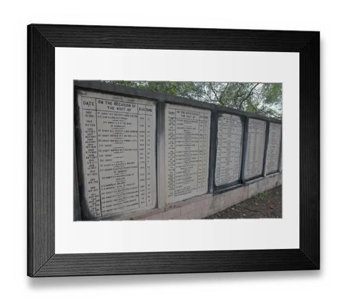 Framed Print : Wildfowl shooting records on plaques, Keoladeo Ghana N. P. (Bharatpur), Rajasthan, India, February Framed Print : Wildfowl shooting records on plaques, Keoladeo Ghana N. P. (Bharatpur), Rajasthan, India, February