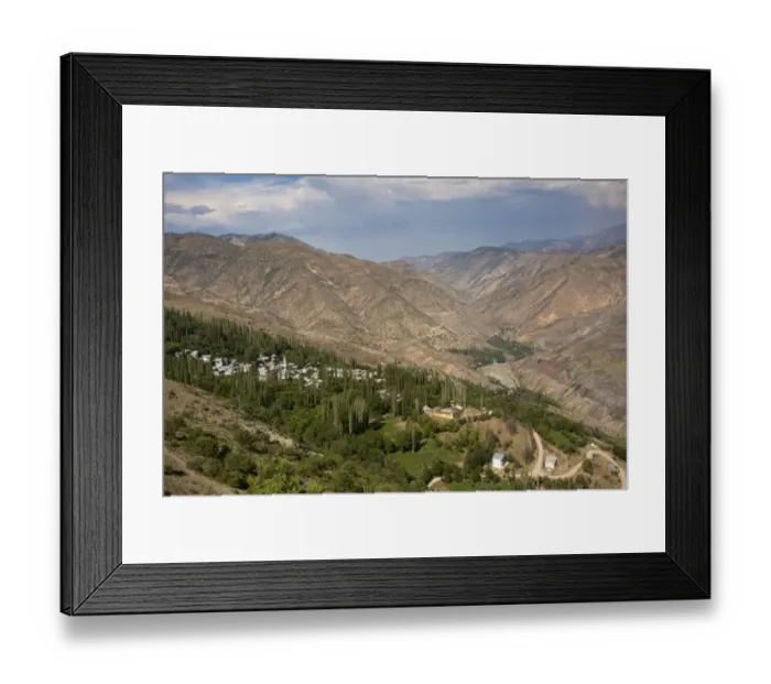 Framed Print : View of river valley and village, Yesilyurt, near Ispir, Upper Coruh Valley, Pontic Mountains, Anatolia, Turkey, July Framed Print : View of river valley and village, Yesilyurt, near Ispir, Upper Coruh Valley, Pontic Mountains, Anatolia, Turkey, July