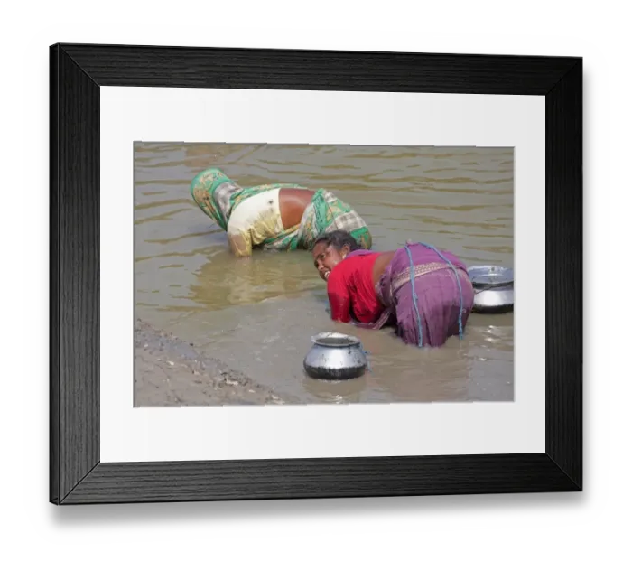 Framed Print : Woman subsistence fishing by touch of hand, Sundarbans, Ganges Delta, West Bengal, India, March Framed Print : Woman subsistence fishing by touch of hand, Sundarbans, Ganges Delta, West Bengal, India, March