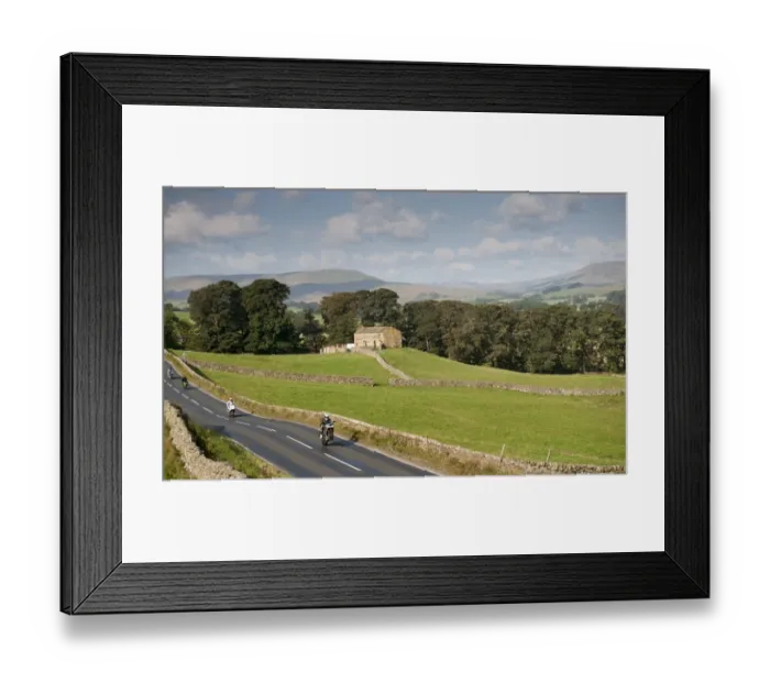 Framed Print : Motorcyclists on rural road speeding and doing wheelie, Hawes, Wensleydale, Yorkshire Dales N. P Framed Print : Motorcyclists on rural road speeding and doing wheelie, Hawes, Wensleydale, Yorkshire Dales N. P