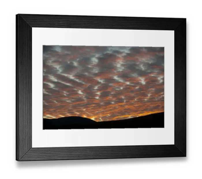 Framed Print : Altocumulus mackerel sky at sunset, Howgill Fells, Cumbria, England april Framed Print : Altocumulus mackerel sky at sunset, Howgill Fells, Cumbria, England april