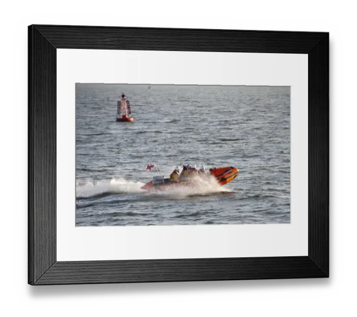 Framed Print : RNLI D-class inflatable lifeboat in harbour entrance, Dublin Port, Dublin Bay, Ireland, november Framed Print : RNLI D-class inflatable lifeboat in harbour entrance, Dublin Port, Dublin Bay, Ireland, november