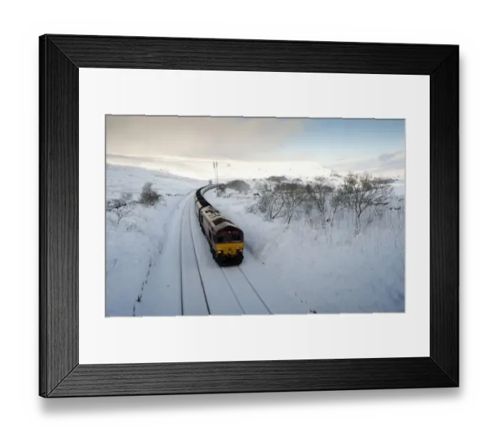 Framed Print : Goods train carrying load of coal in snow, Settle to Carlisle Railway, Aisgill Rise, Cumbria, England, december Framed Print : Goods train carrying load of coal in snow, Settle to Carlisle Railway, Aisgill Rise, Cumbria, England, december