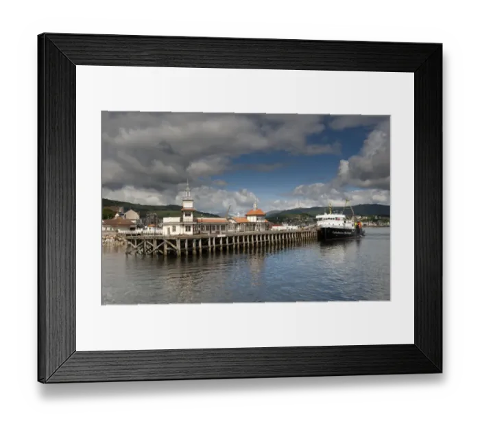 Framed Print : Caledonian McBrayne ferry coming into port, Dunoon Quay, Dunoon, Firth of Clyde, Argyll and Bute, Scotland, august Framed Print : Caledonian McBrayne ferry coming into port, Dunoon Quay, Dunoon, Firth of Clyde, Argyll and Bute, Scotland, august