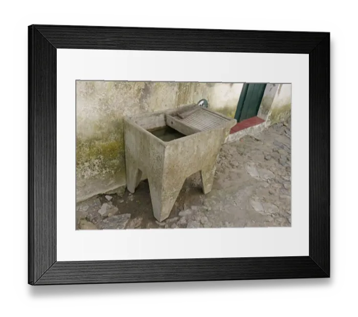 Framed Print : Cast concrete washtub, Castelo de Vide, Portalegre District, Alentejo, Portugal, april Framed Print : Cast concrete washtub, Castelo de Vide, Portalegre District, Alentejo, Portugal, april