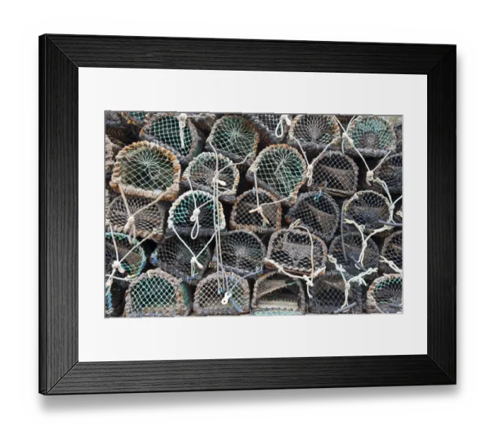 Framed Print : Lobster pots on quayside of harbour, Burnmouth, Scottish Borders, Scotland, july Framed Print : Lobster pots on quayside of harbour, Burnmouth, Scottish Borders, Scotland, july