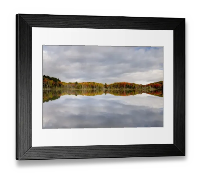 Framed Print : View of clouds and trees in autumn colours reflected in lake, Council Lake, Upper Peninsula, Michigan, U. S. A. october Framed Print : View of clouds and trees in autumn colours reflected in lake, Council Lake, Upper Peninsula, Michigan, U. S. A. october