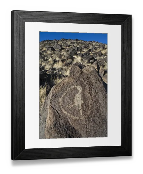 Framed Print : Hummingbird petroglyph carved on basalt rock, Petroglyph National Monument, Albuqurque, New Mexico, U. S. A. january Framed Print : Hummingbird petroglyph carved on basalt rock, Petroglyph National Monument, Albuqurque, New Mexico, U. S. A. january