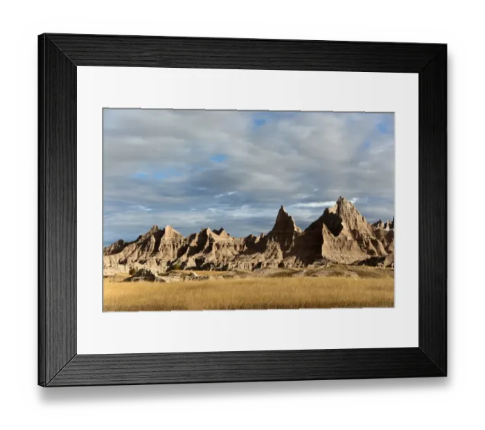 Framed Print : View of prairie and eroded rock formations, Badlands N. P. South Dakota, U. S. A. september Framed Print : View of prairie and eroded rock formations, Badlands N. P. South Dakota, U. S. A. september