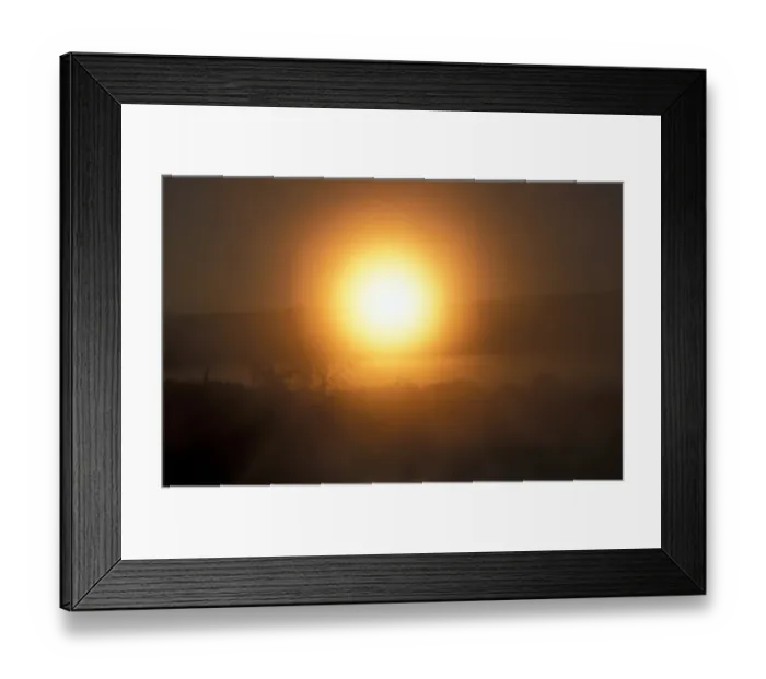 Framed Print : Utah Golden glow of the rising sun through stratus fog - Dinosaur National Park