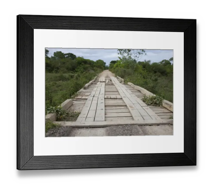 Framed Print : Wooden bridge along road, Transpantaneira, Pantanal, Mato Grosso, Brazil Framed Print : Wooden bridge along road, Transpantaneira, Pantanal, Mato Grosso, Brazil