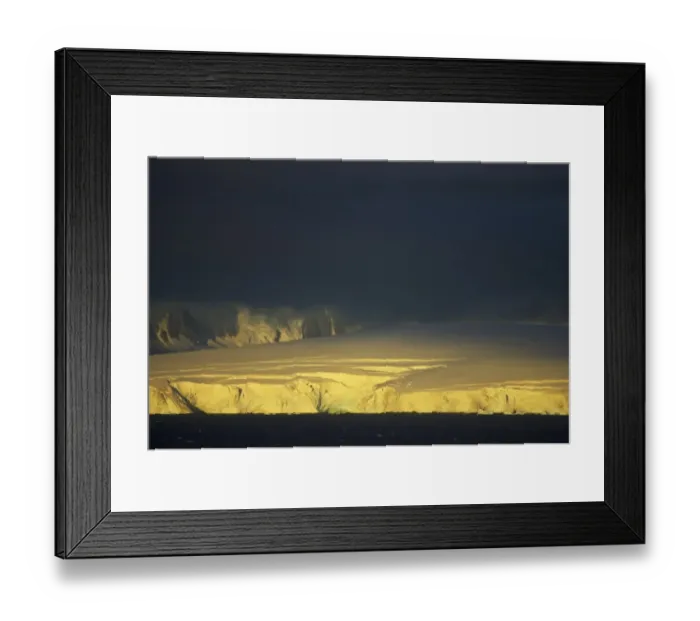 Framed Print : View of coastal glacier terminus and storm clouds, Gerlache Strait, Antarctic Peninsula, Antarctica Framed Print : View of coastal glacier terminus and storm clouds, Gerlache Strait, Antarctic Peninsula, Antarctica