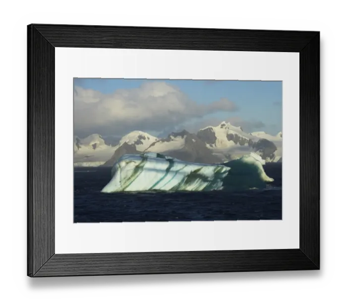 Framed Print : Blue green iceberg at sea, South Orkney Islands, Southern Ocean, Antarctica