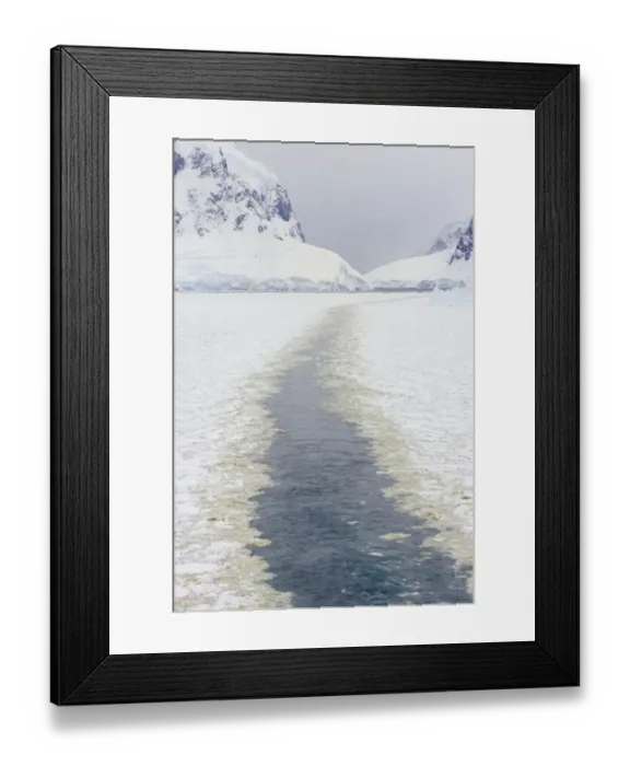 Framed Print : Trail of icebreaker breaking through pack ice, Antarctica Framed Print : Trail of icebreaker breaking through pack ice, Antarctica