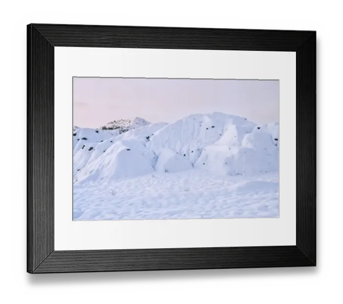 Framed Print : Snow covered sand and gravel quarry at sunrise, Dorset, England, december Framed Print : Snow covered sand and gravel quarry at sunrise, Dorset, England, december