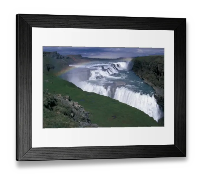 Framed Print : Scenery - Waterfalls Gullfoss. Iceland